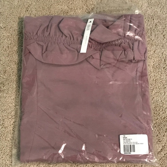 ASOS Maternity Ruched Ruffle Bardot Dress - Picture 4 of 4